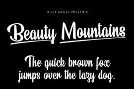 Beauty Mountains Personal Use Font