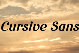 Cursive Sans Font Family