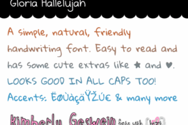 Gloria Hallelujah Font