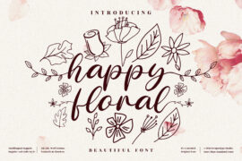 happy floral Font Family
