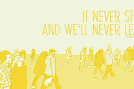 It never stops and we’ll never learn Font