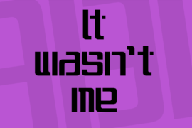 It wasn’t me Font