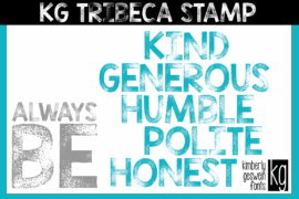 KG TRIBECA STAMP Font