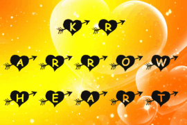 KR Arrow Heart Font
