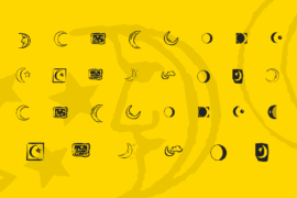 KR Crescent Moons Font