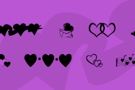 KR Hearts Along Font