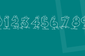 KR Toon Numbers Font