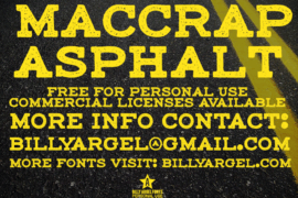 maccrap asphalt personal use Font