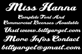 Miss Hanna Personal Use Font