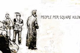 People per square kilometer Font