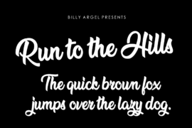 Run to the Hills Personal Use Font