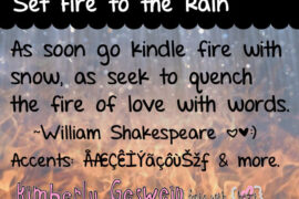 Set Fire to the Rain Font