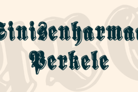 Sinisenharmaa Perkele Font