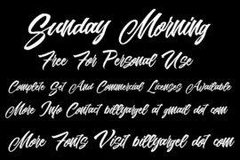 Sunday Morning Personal Use Font