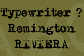 Typewriter – Remington RIVIERA Font