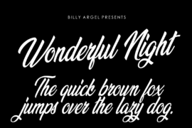 Wonderful Night Personal Use Font