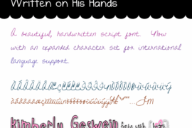 Written on His Hands Font