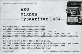 zai AEG Mignon Typewriter 1924 Font
