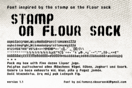 zai Stamp On Flour Sack Font