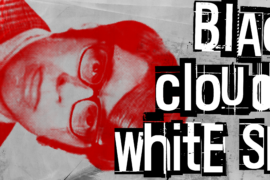 Black clouds, white sky Font