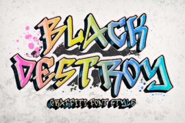 Black Destroy Personal Font