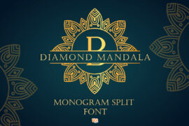 Diamond mandala monogram Font