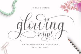 glowing script Font