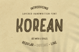 Korean Line Font