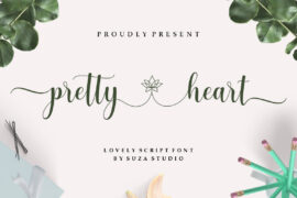 pretty heart script Font