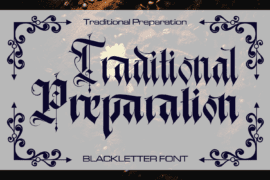 Traditional Preparation Demo Font