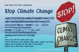 zai Stop Climate Change Font