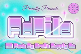 Adfile 3D Demo Font