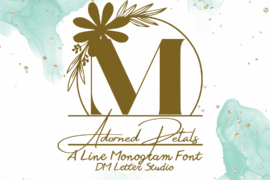 Adorned Petals Line Monogram Font