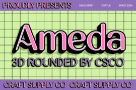 Ameda Rounded 3D Demo Font