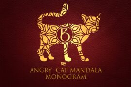 Angry Cat Mandala Monogram Font