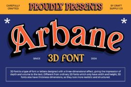 Arbane Extrude Right Demo Font
