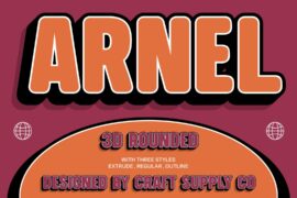 Arnel Rounded Extrude Right Demo Font