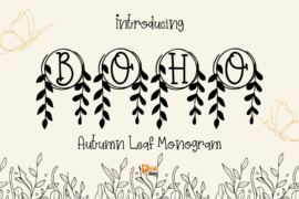 Autumn Leaf Monogram Font