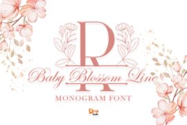 Baby Blossom Line Monogram Font
