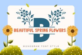 Beautiful Spring Flowers Font