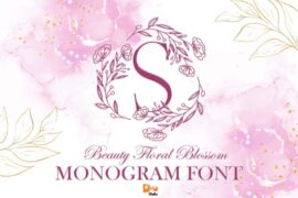 Beauty Floral Blossom Monogram Font