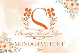 Beauty Floral Line Monogram Font