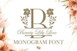 Beauty Lily Line Monogram Font