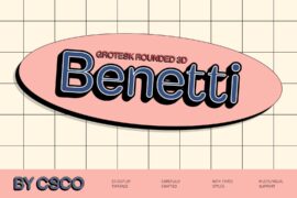Benetti Grotesk Rounded Extrude Demo Font
