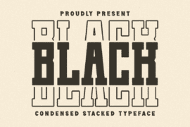 Black Stacked Font