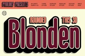 Blonden Rounded Extrude Right Demo Font
