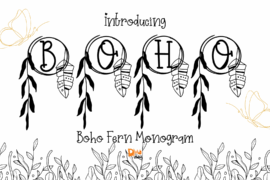 Boho Fern Monogram Font