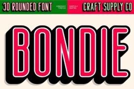 Bondie Rounded Extrude Right Demo Font