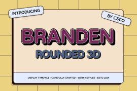 Branden Rounded Extrude Right Demo Font
