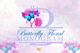 Butterfly Floral Monogram Font